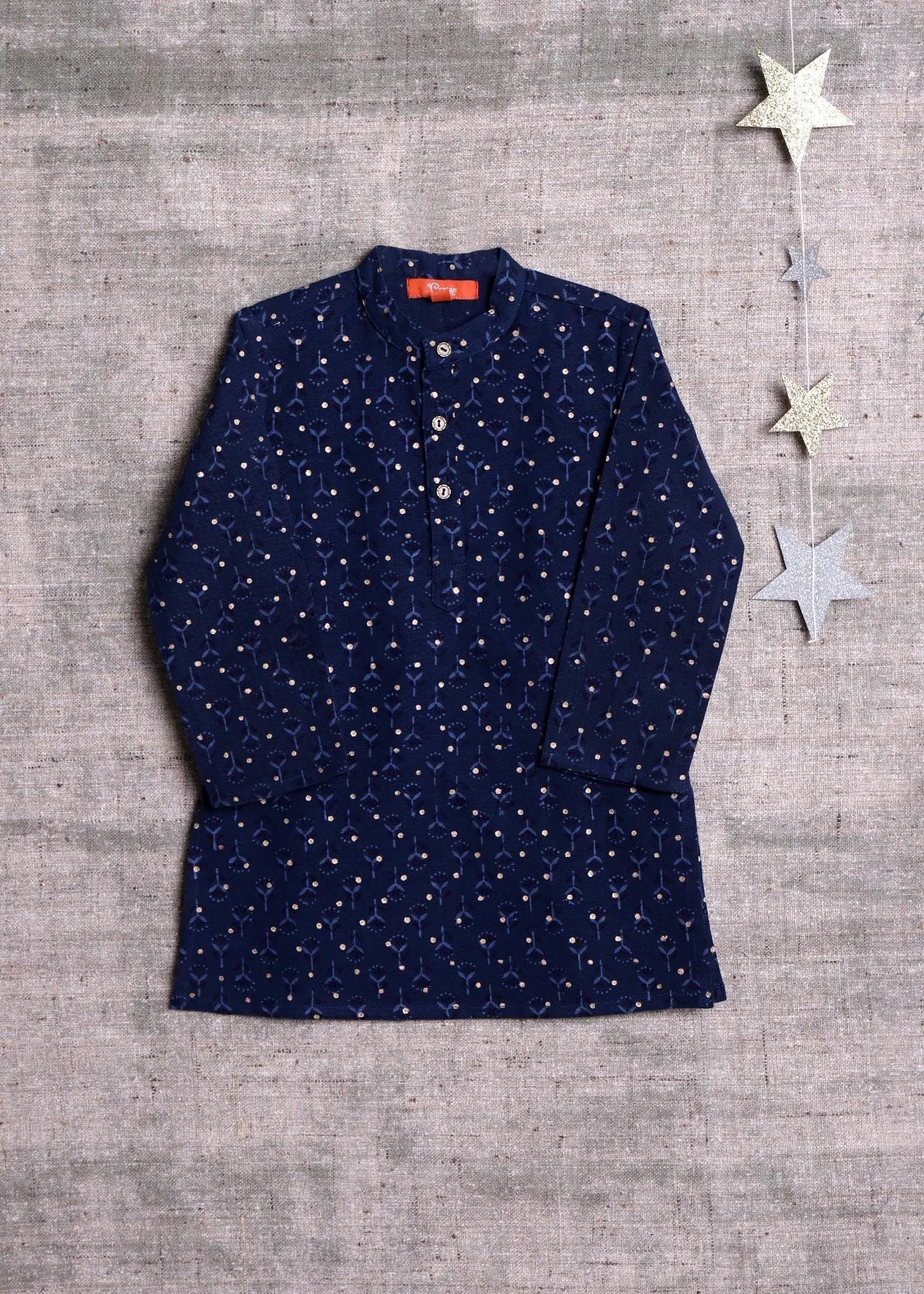 Advik Navy Cotton Kurta Boy (9 Month to 12 Years)