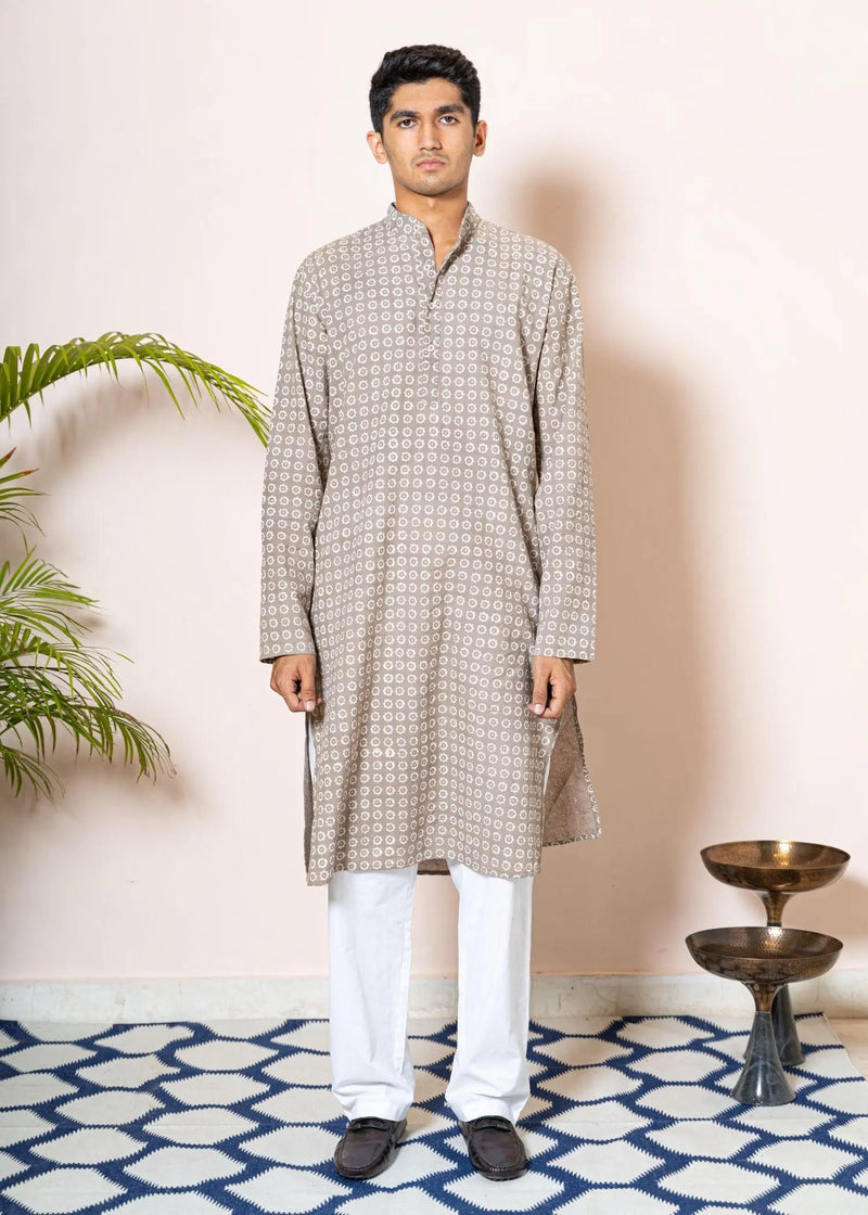 Chakri Mud Cotton Full sleeve Kurta