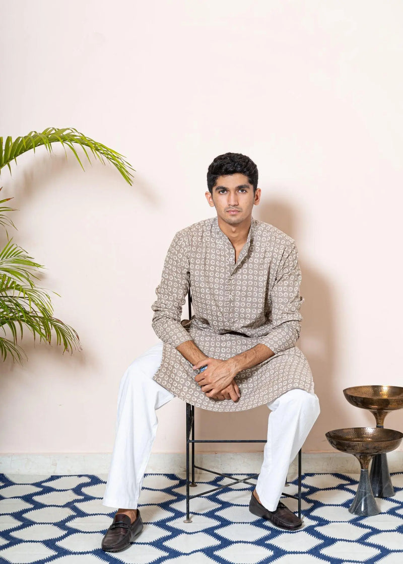 Chakri Mud Cotton Full sleeve Kurta