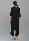 Regular Black Cotton Kurta