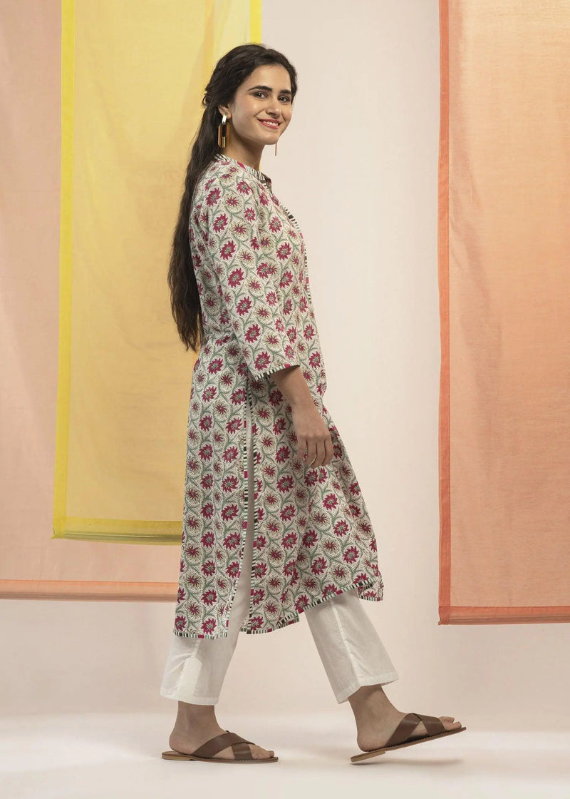 Smriti Pink Cotton Kurta