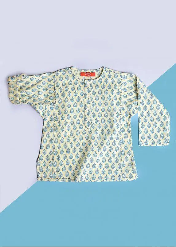 Abir Yellow Cotton Short Kurta (6 to 24 Month)
