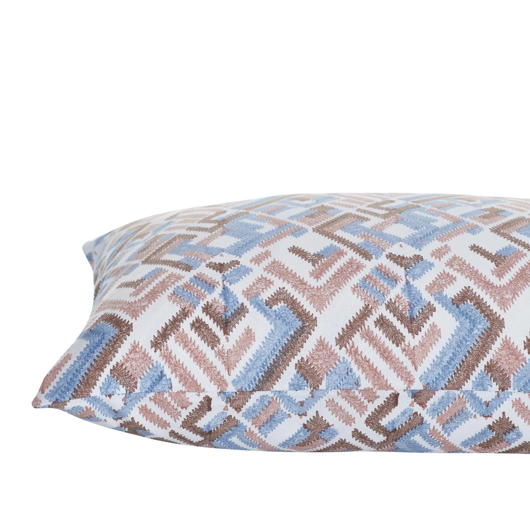 Alcissar Blue & Brown Hand Block Print Cushion Cover