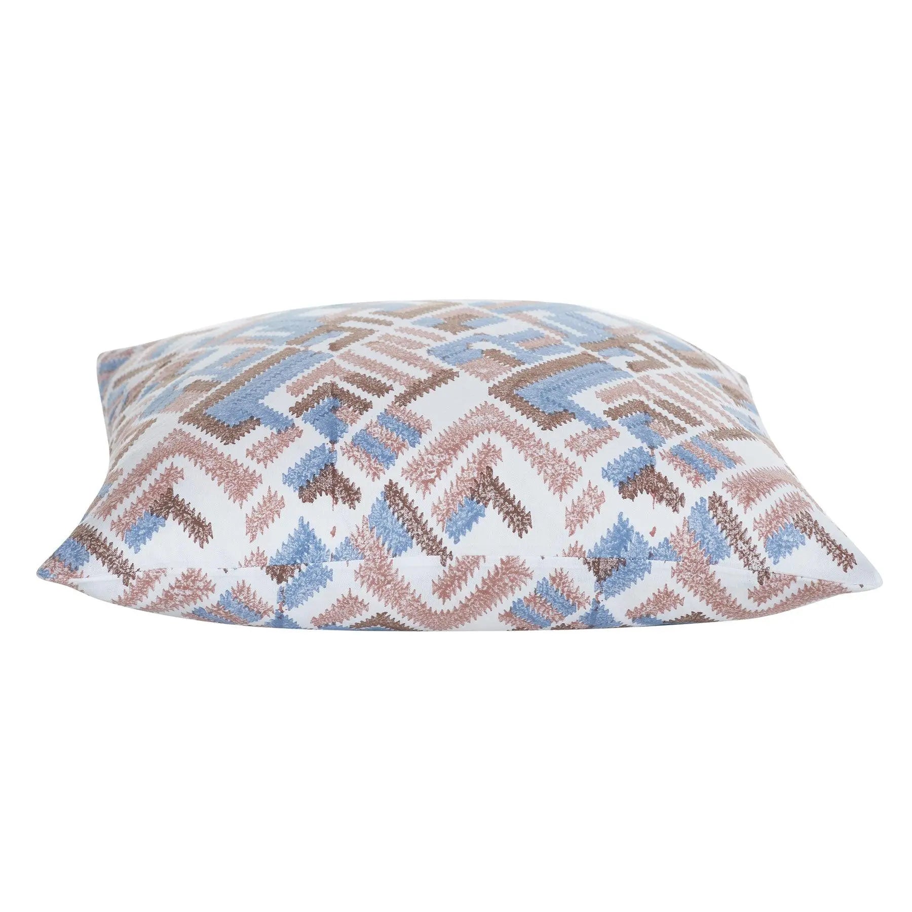 Alcissar Blue & Brown Hand Block Print Cushion Cover