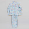 Chevron Dots Blue Full Sleeve Cotton Nightsuit Girl (0-12 Years)