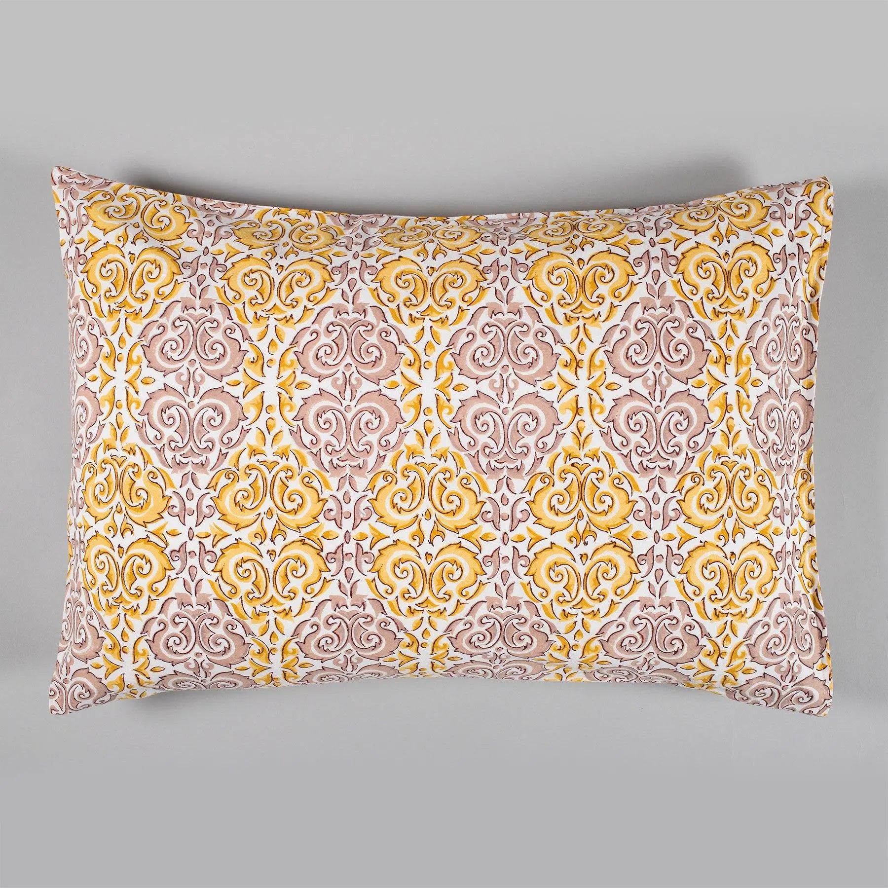 Diva Jaal Green and Beige Cotton Pillow Cover Set of 2