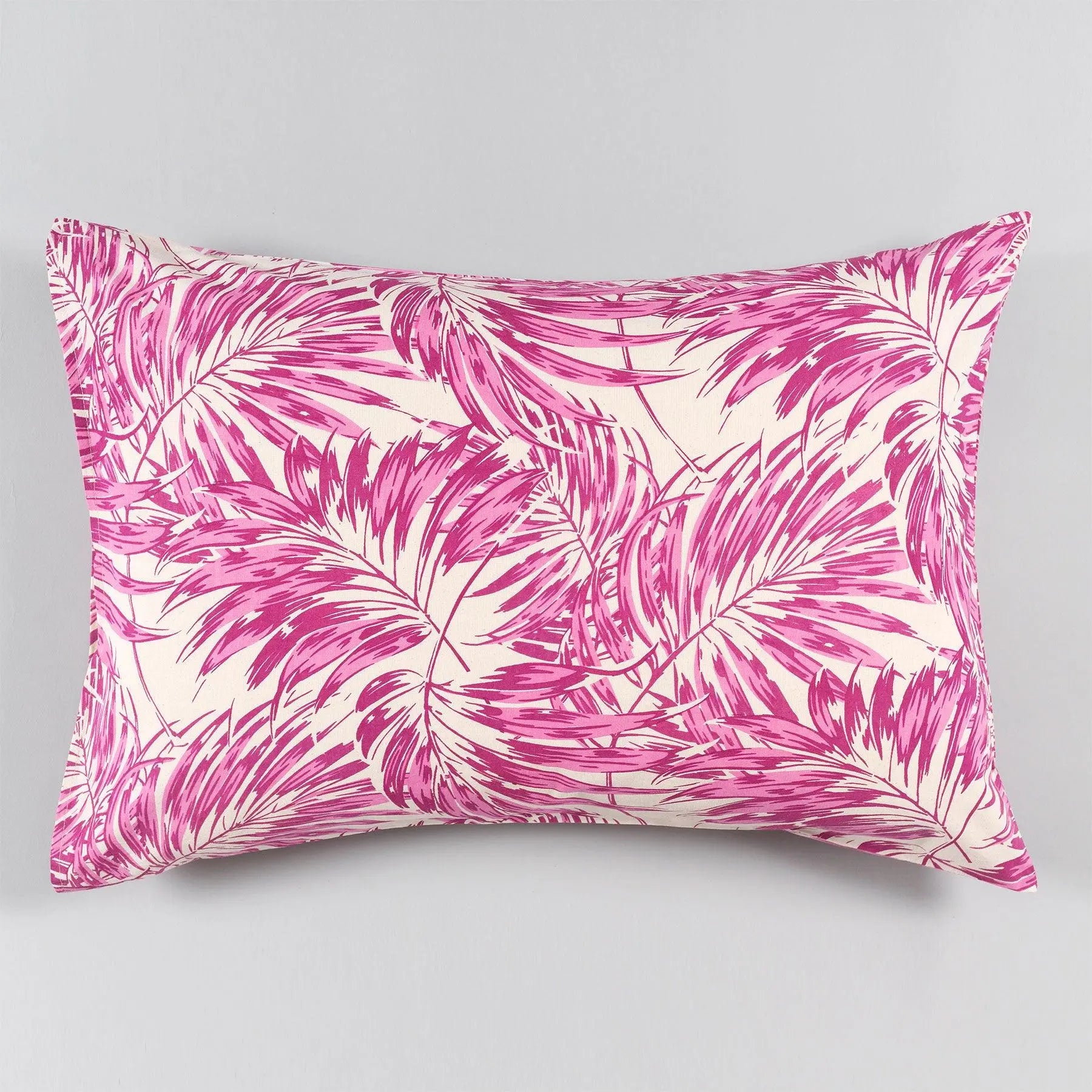 Leaves Pink Cotton Pillow Cover Set of 2