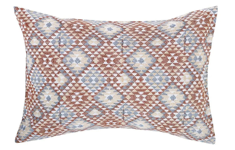 Pohchampally Grey and Brown Cotton Pillow Cover