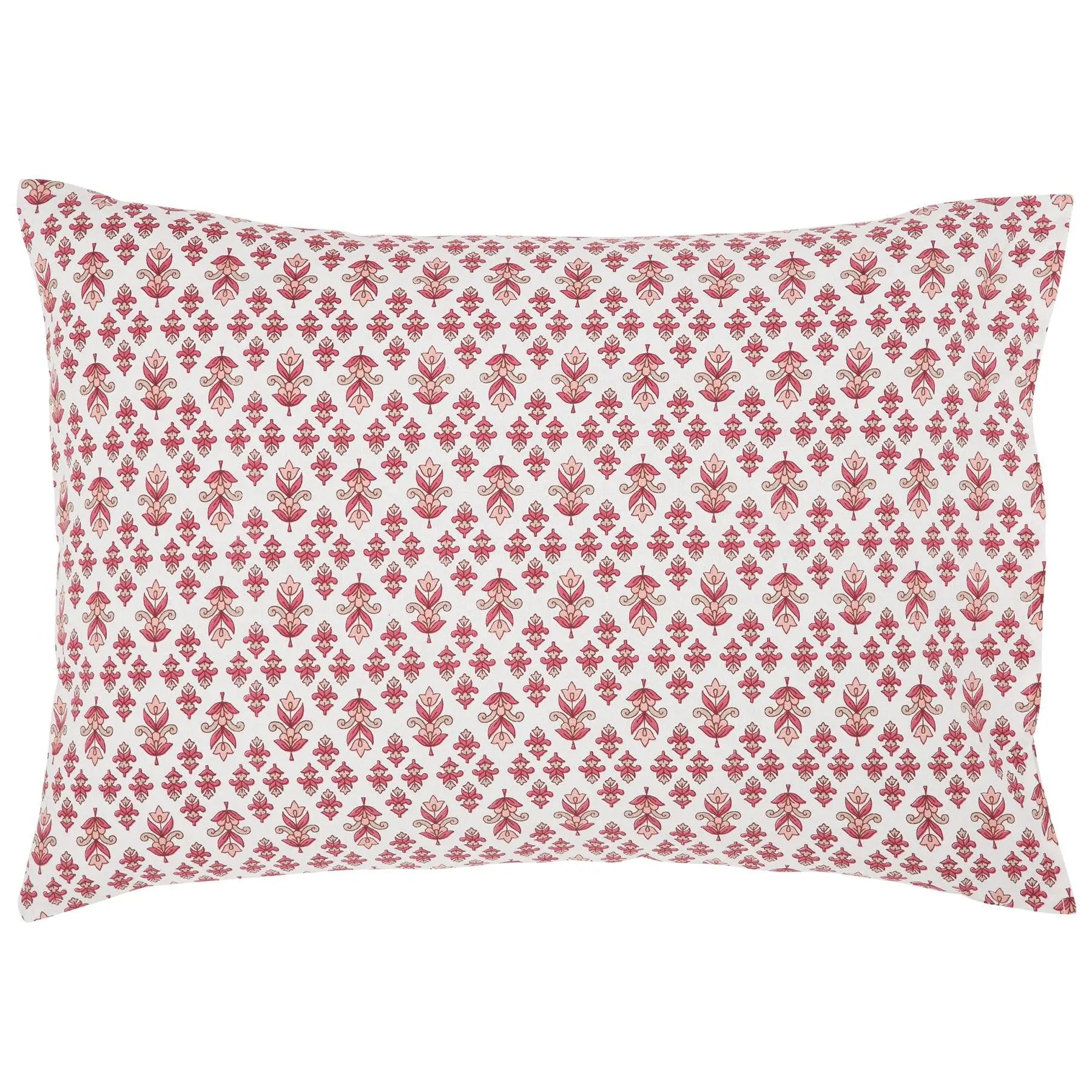 Paisley Pink Screen Print Cotton Pillow Cover Set of 2
