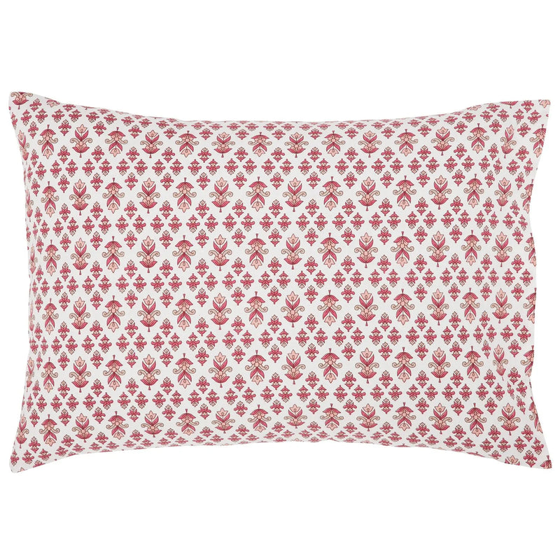 Paisley Pink Screen Print Cotton Pillow Cover Set of 2