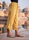 Yellow Women Cotton Round Hem Pant