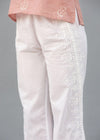 White Color Cotton Round Hem Pant