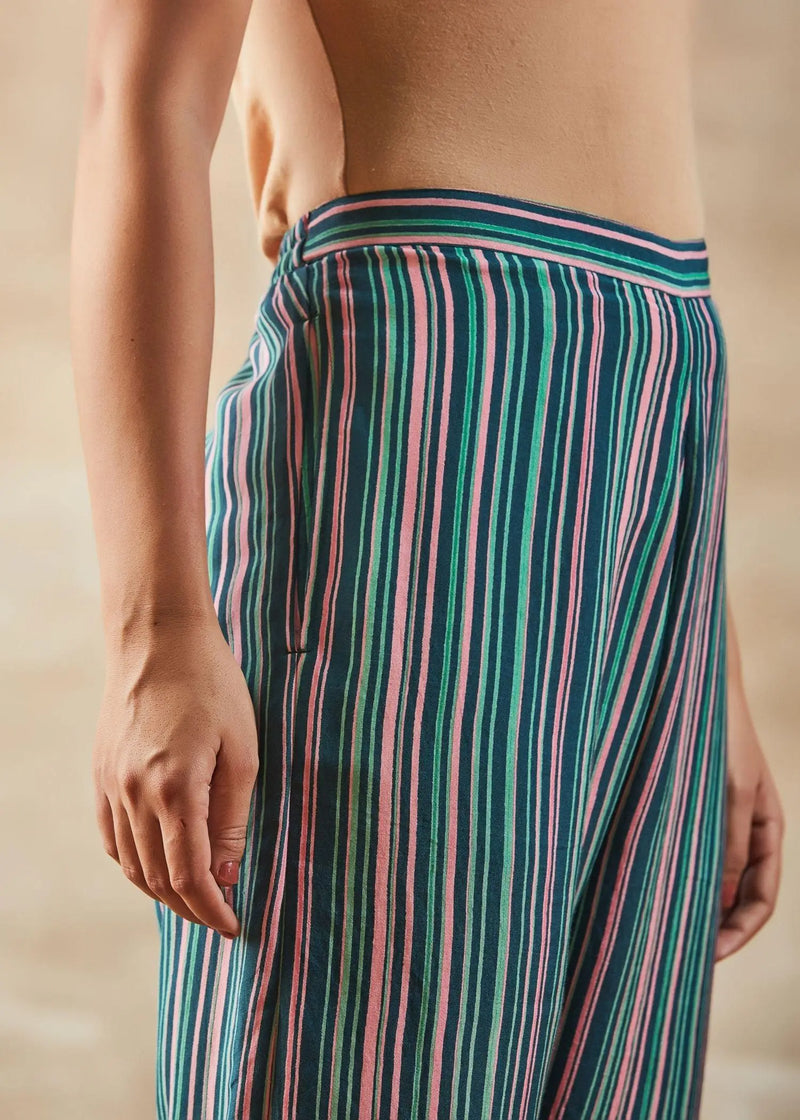 Green Tapered Straight Pants