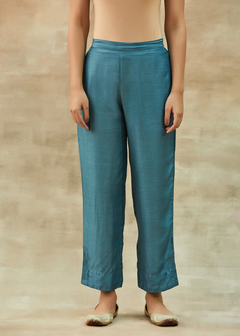 Mineral Blue Tapered Straight Pants