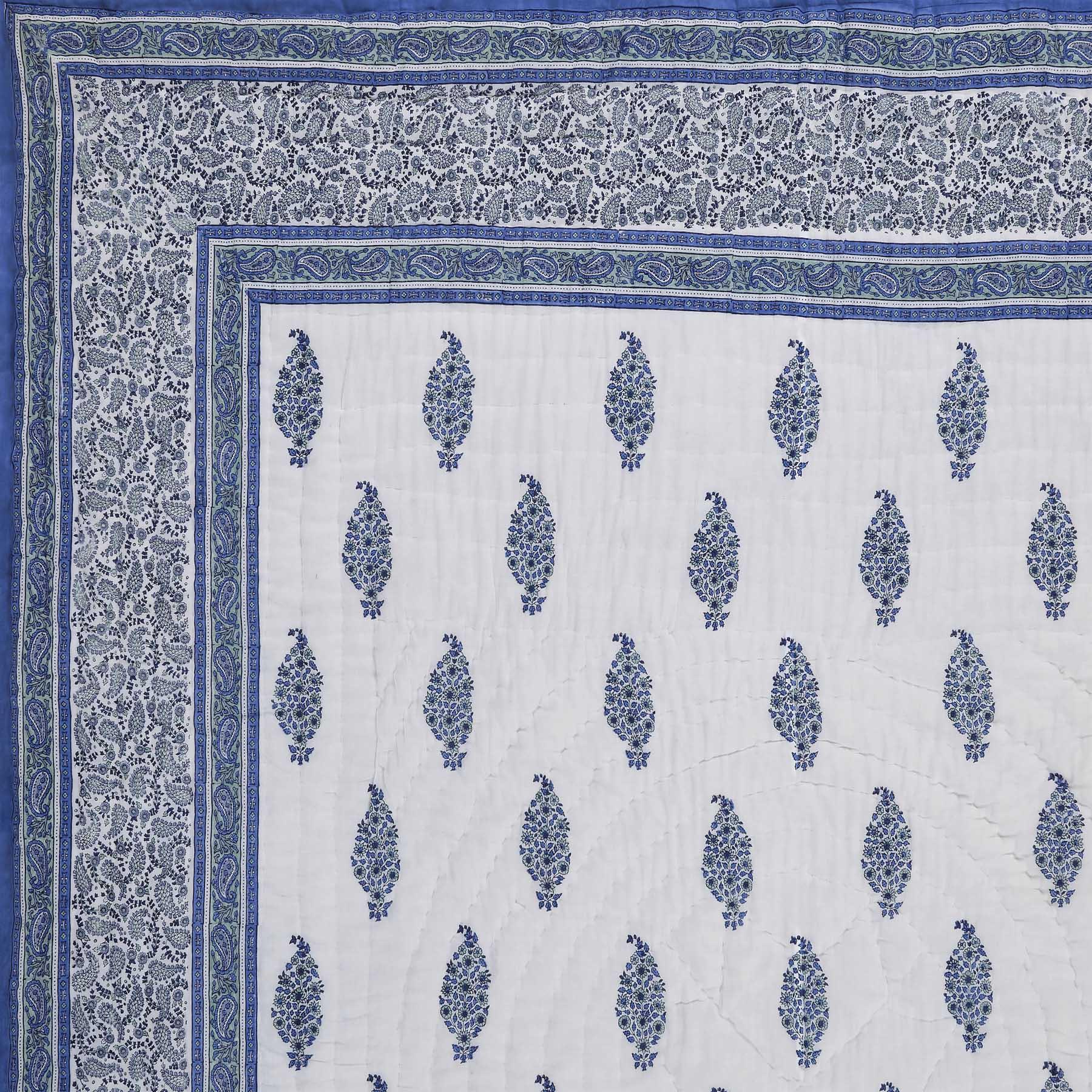 Pineapple Paisley Hand Block Print Cotton AC Quilt