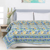 Bahaar Blue Screen Print Cotton AC Quilt