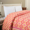 Indo Ikat Yellow and Pink Hand Screen Print Cotton AC Quilt