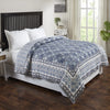 Pochampally Ikat Grey & Blue Color Hand Block Print Extra Cotton Filling Quilt