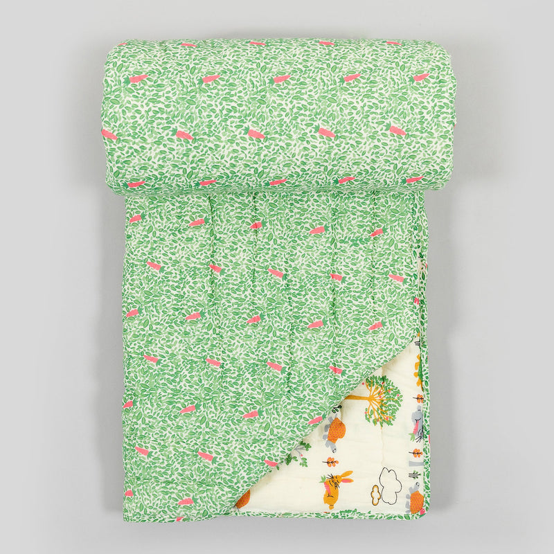 Hare and Tortoise Cream Quilt Baby