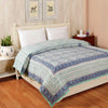 Lusture Aqua and Blue Hand Block Print Cotton Quilt