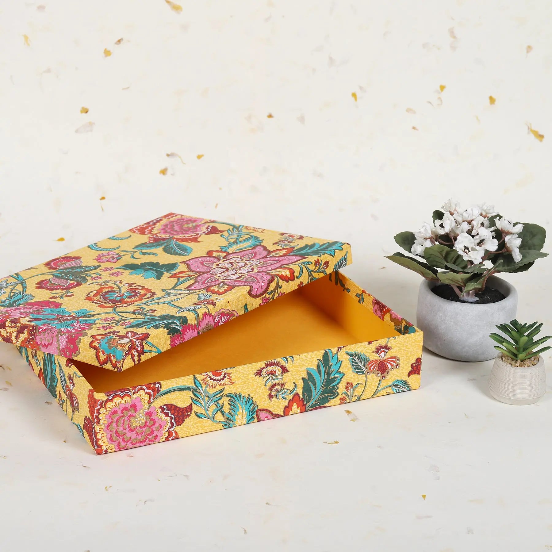 Kaveri Yellow Color Rectangle Box