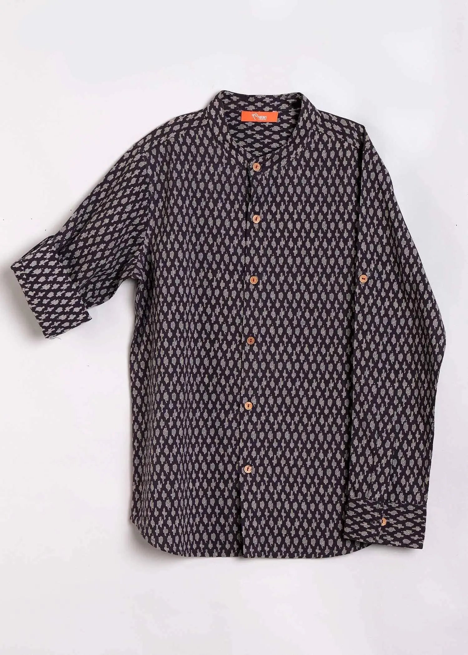 Ekat Black Cotton Shirt Boy (12 Month-12 Years)