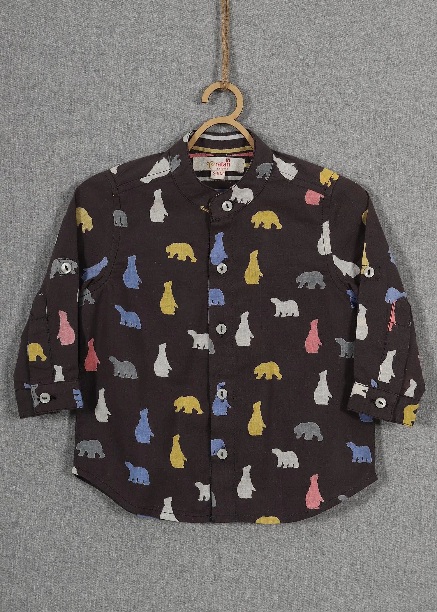Bear brown Cotton shirt baby boy (6-24 months)