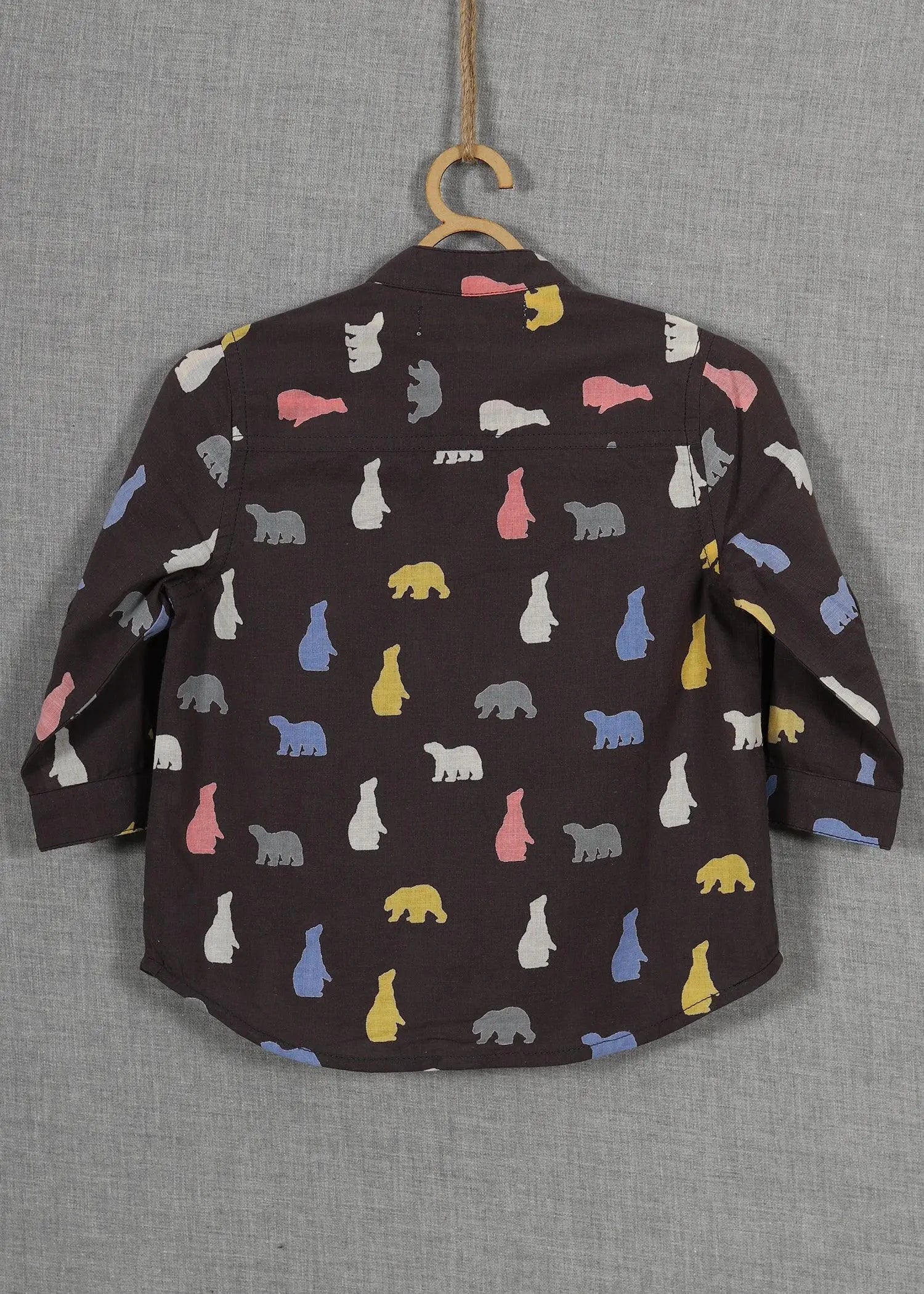 Bear brown Cotton shirt baby boy (6-24 months)