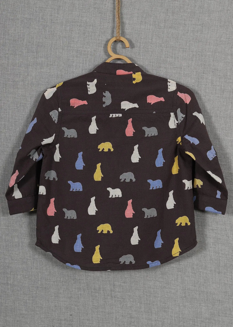 Bear brown Cotton shirt baby boy (6-24 months)