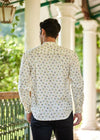 Bees Cream Cotton Full Sleeves Shirt