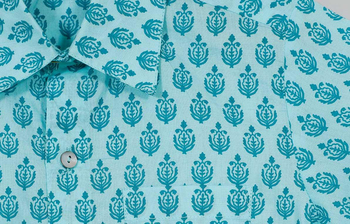 Abir Blue Cotton Shirt Boy (2-12 Years)