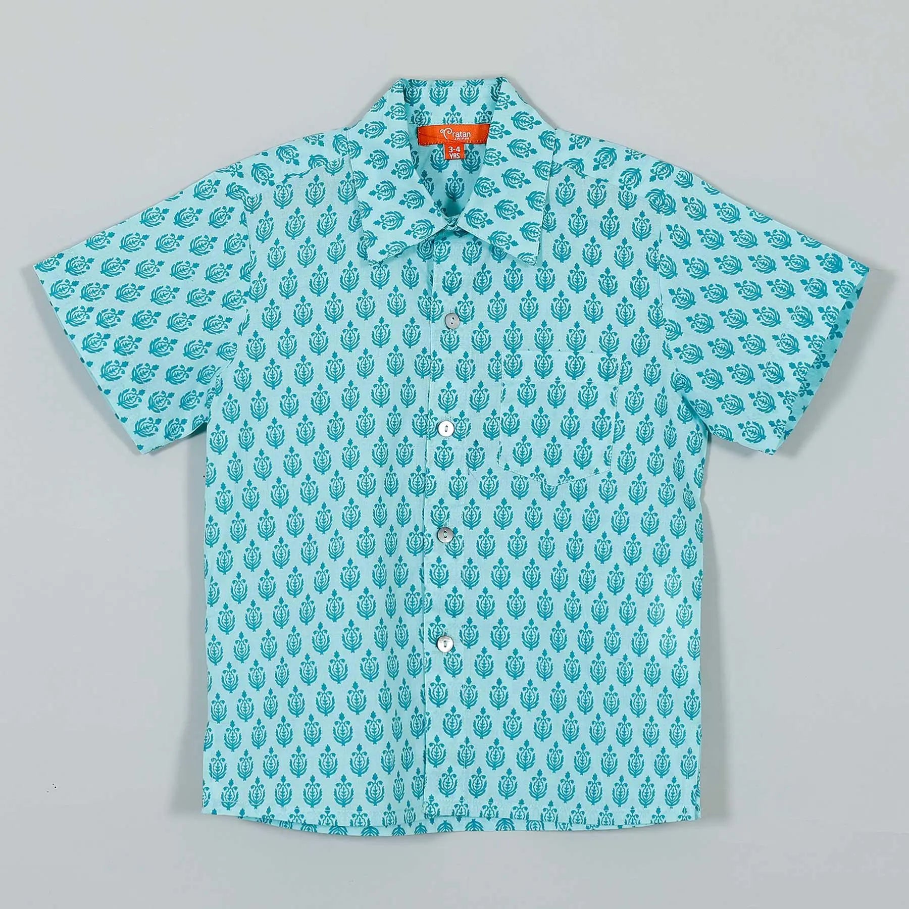 Abir Blue Cotton Shirt Boy (2-12 Years)