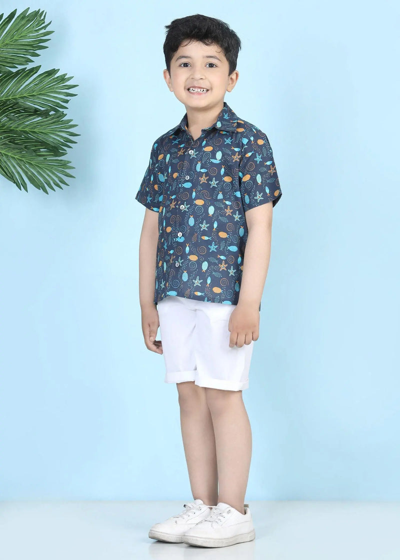 Marina Navy Cotton Shirt Boy (12 Month to 12 Years)