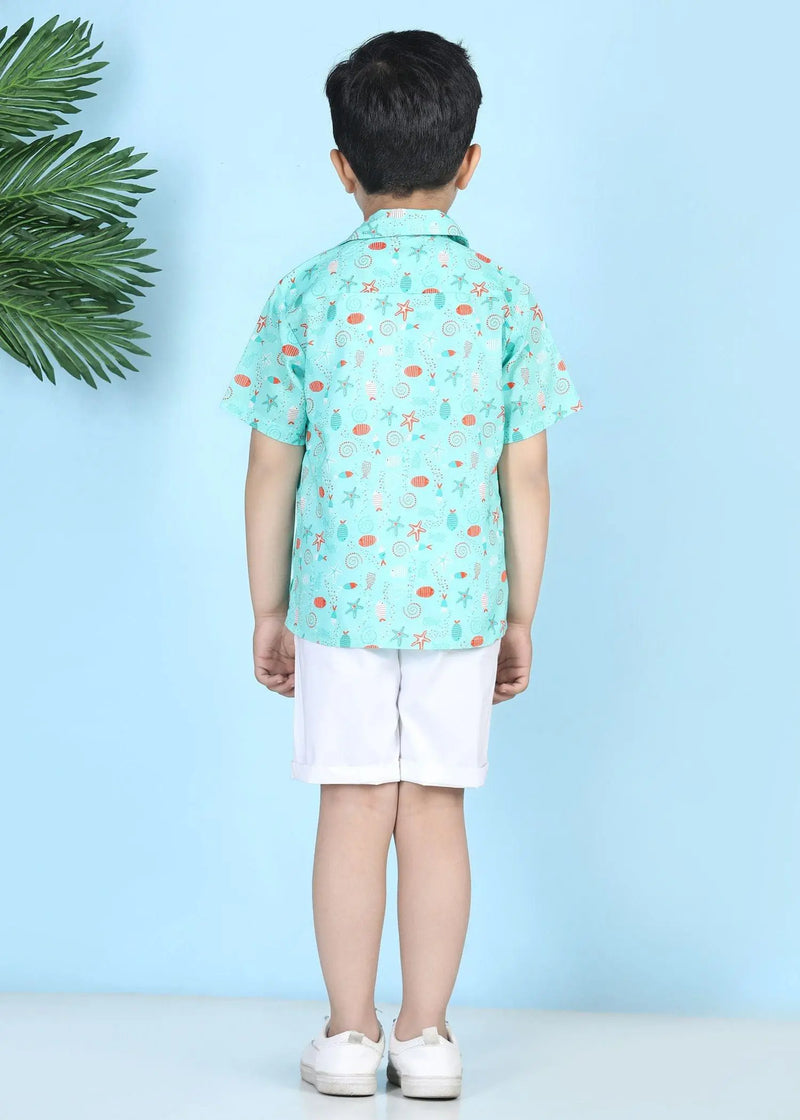 Marina Aqua Cotton Shirt Boy (12 Month to 12 Years)
