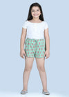 Snooze Petunia Buti Green Cotton Shorts Girl (1-14 Years)