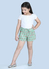 Snooze Petunia Buti Green Cotton Shorts Girl (1-14 Years)