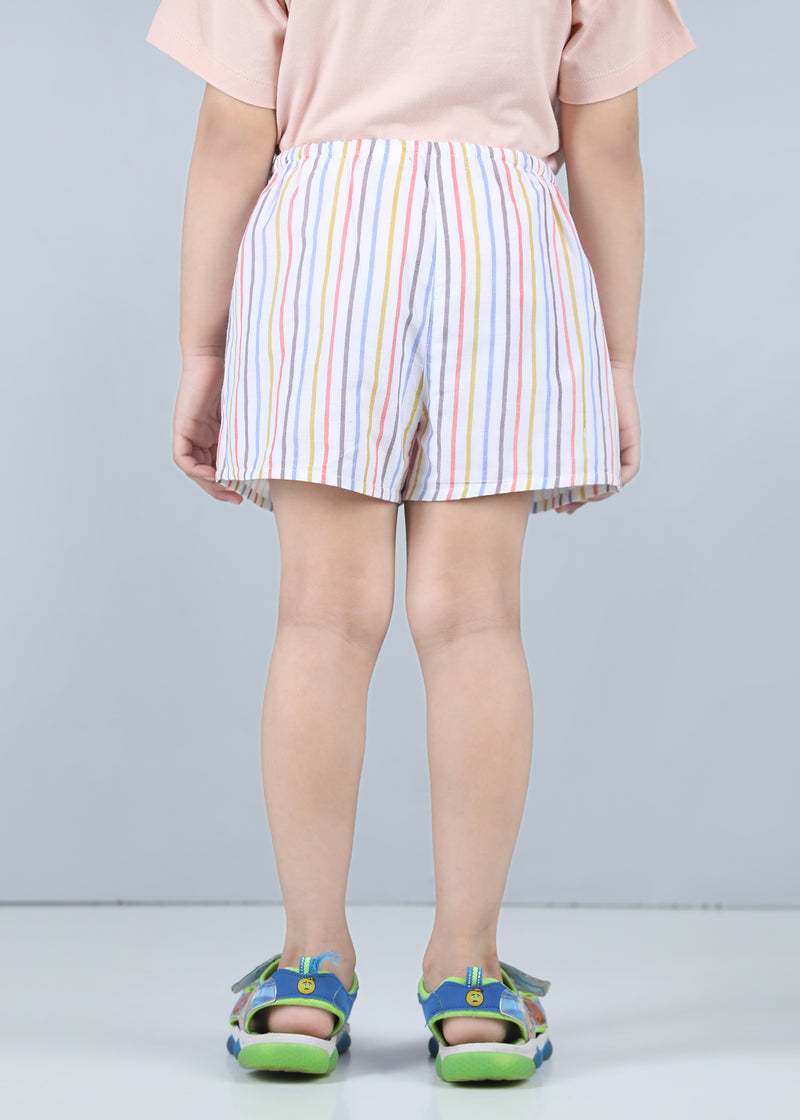 Snooze Stripes Yellow Cotton Shorts Unisex (1-14 Years)