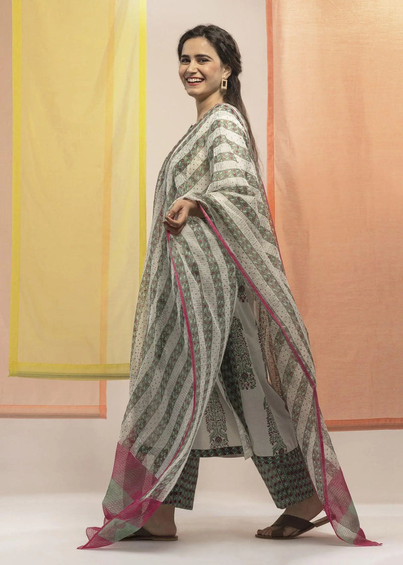 Upasana Green Cotton Suit Set