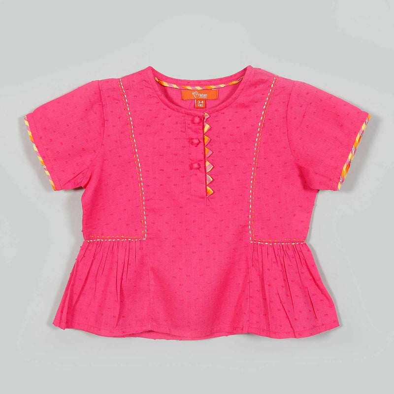 Damini Yellow Cotton Top And Skirt Girl (2-12 Years)