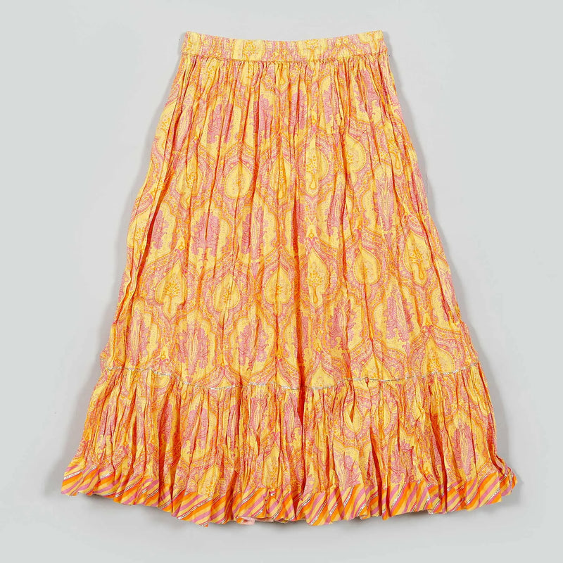 Damini Yellow Cotton Top And Skirt Girl (2-12 Years)