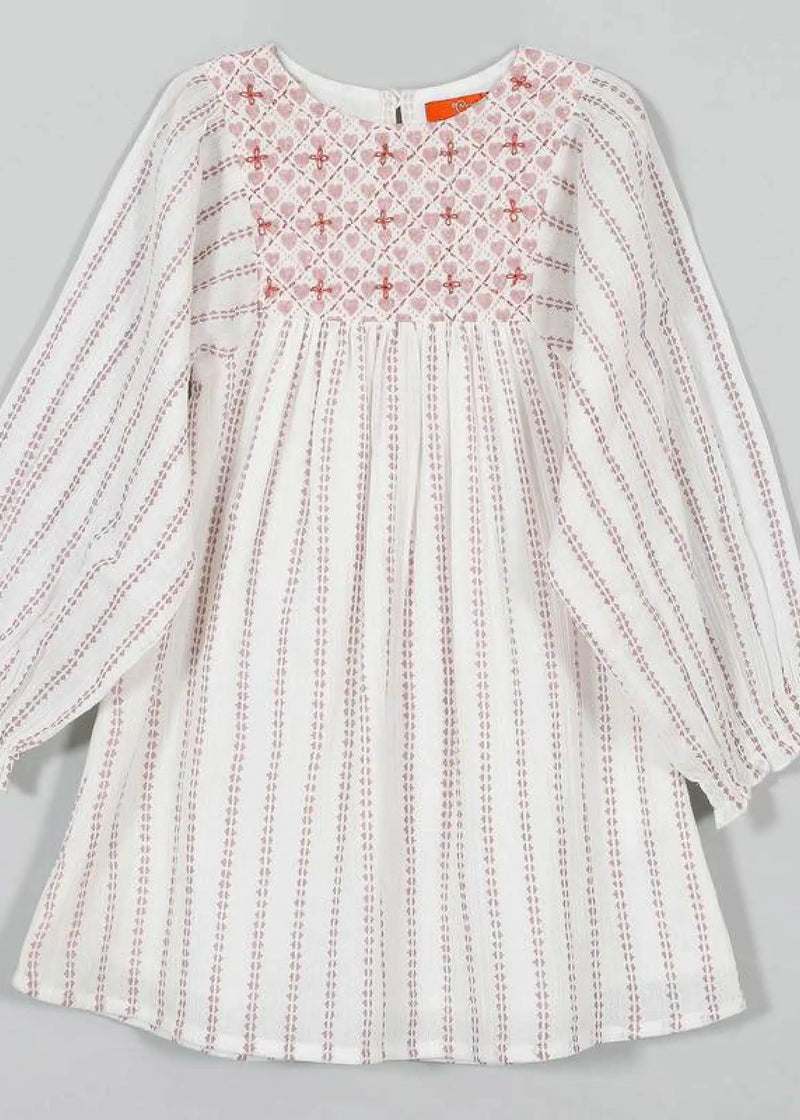 Shimmer White Cotton Dress Girl (2-9 Years)