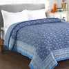 Somya Jaal Blue Screen Print Cotton AC Quilt