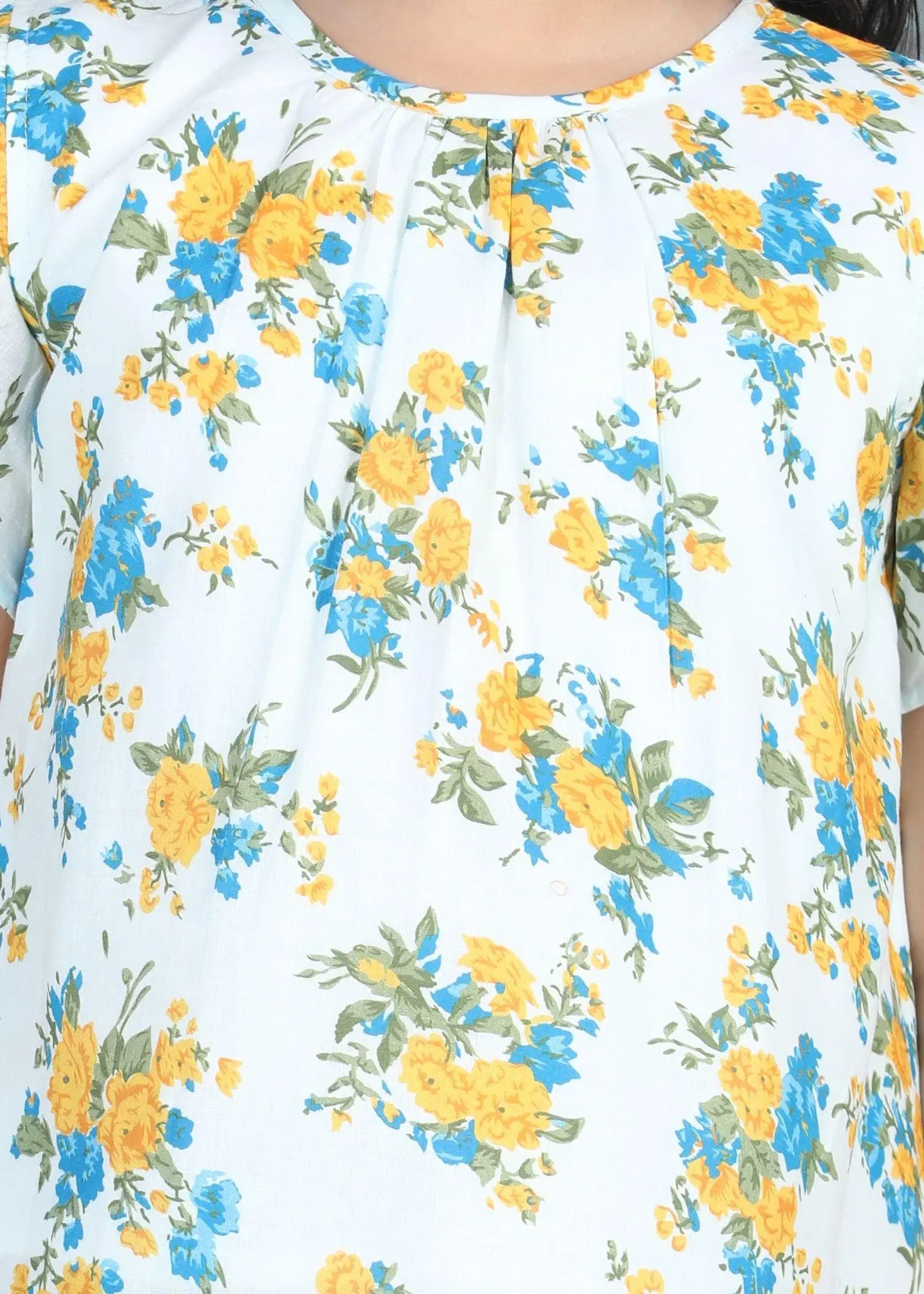 Flower Posy White Cotton Top Girl (2 to 9 Years)