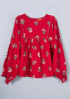 Shimmer Red Cotton Top (12 Month to 12 Years)