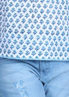 Vanilla Badam Buti Blue Cotton Top Girl (2-12 Years)