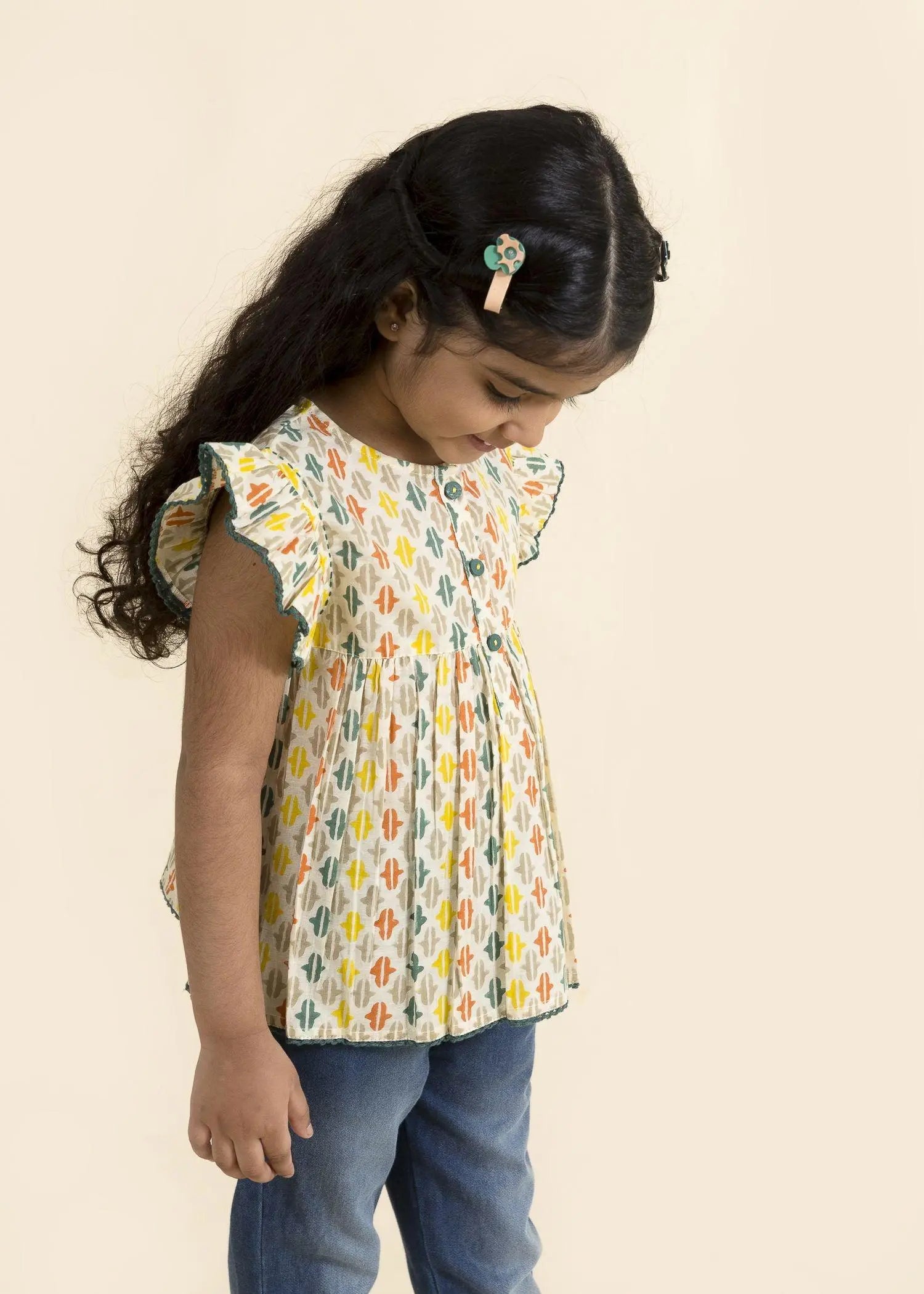 Keahi Replica Yellow Cotton Top Girl (2Yrs to 12 Yrs)