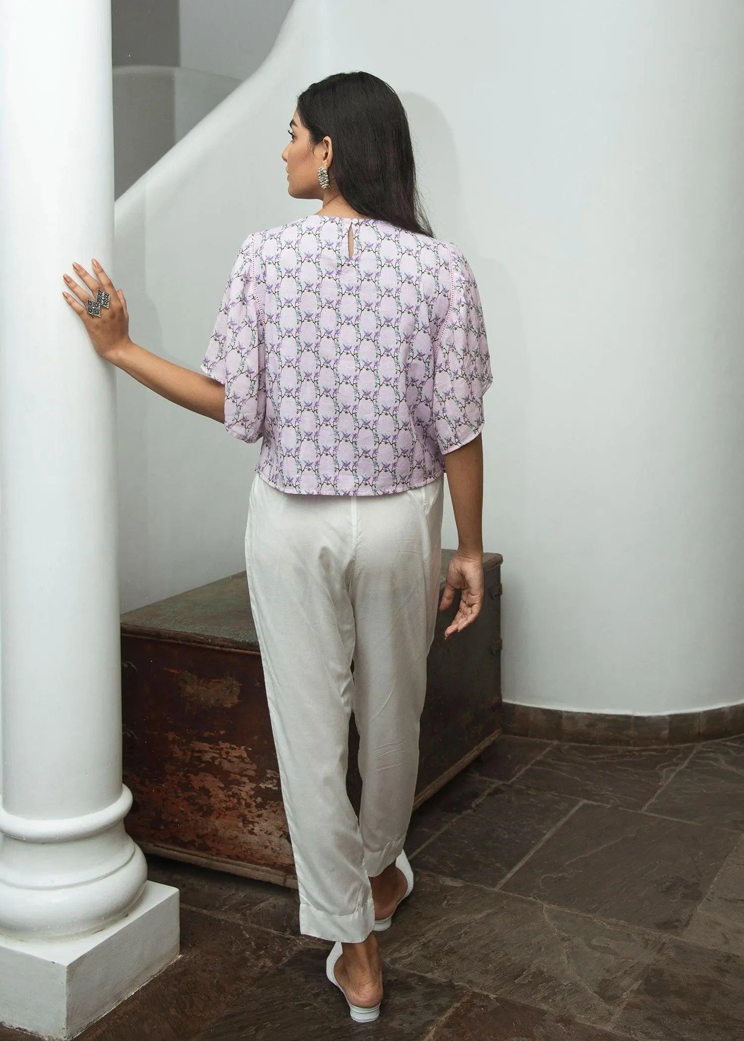 Emily Lilac Cotton Moss Top