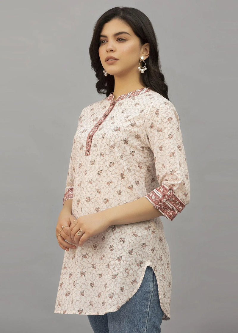 Aashna White and Pink Cotton Top