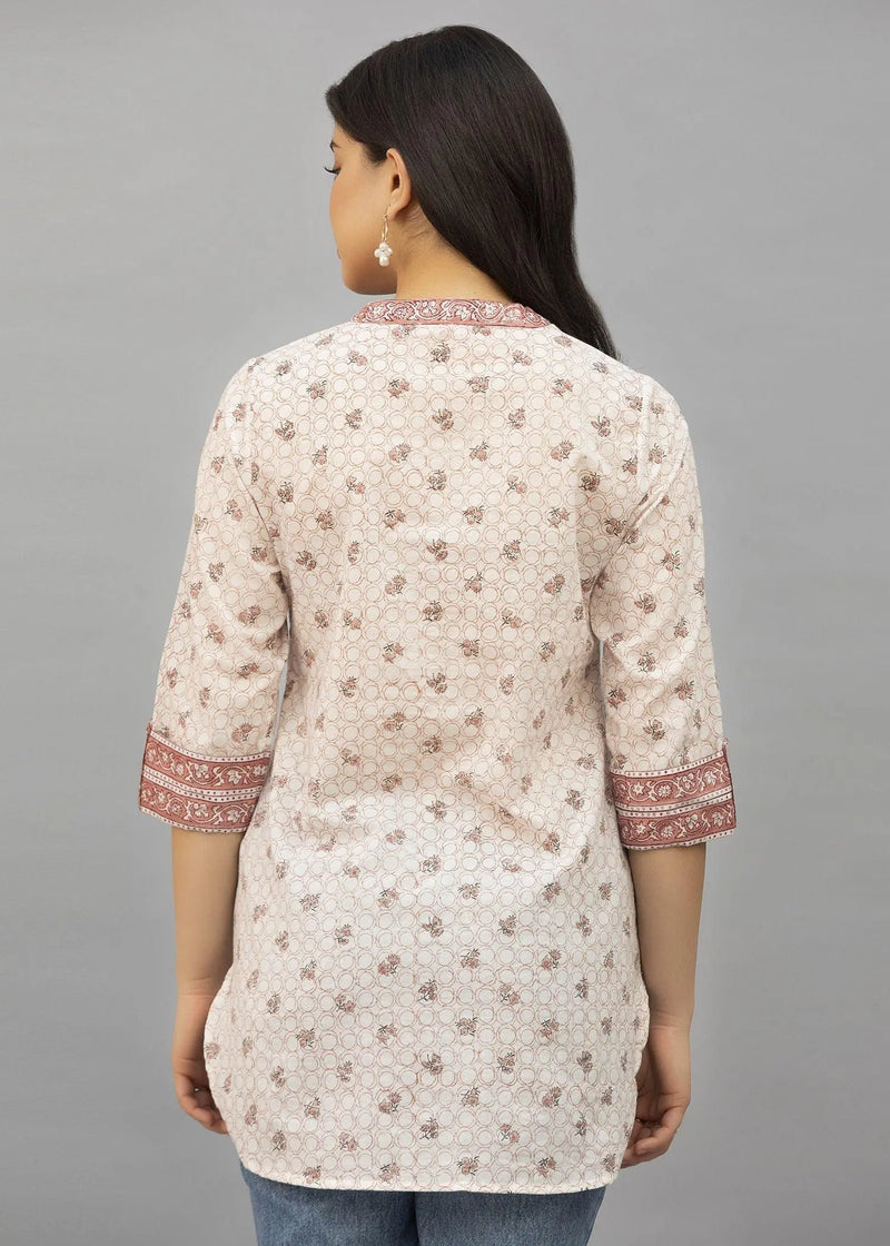 Aashna White and Pink Cotton Top