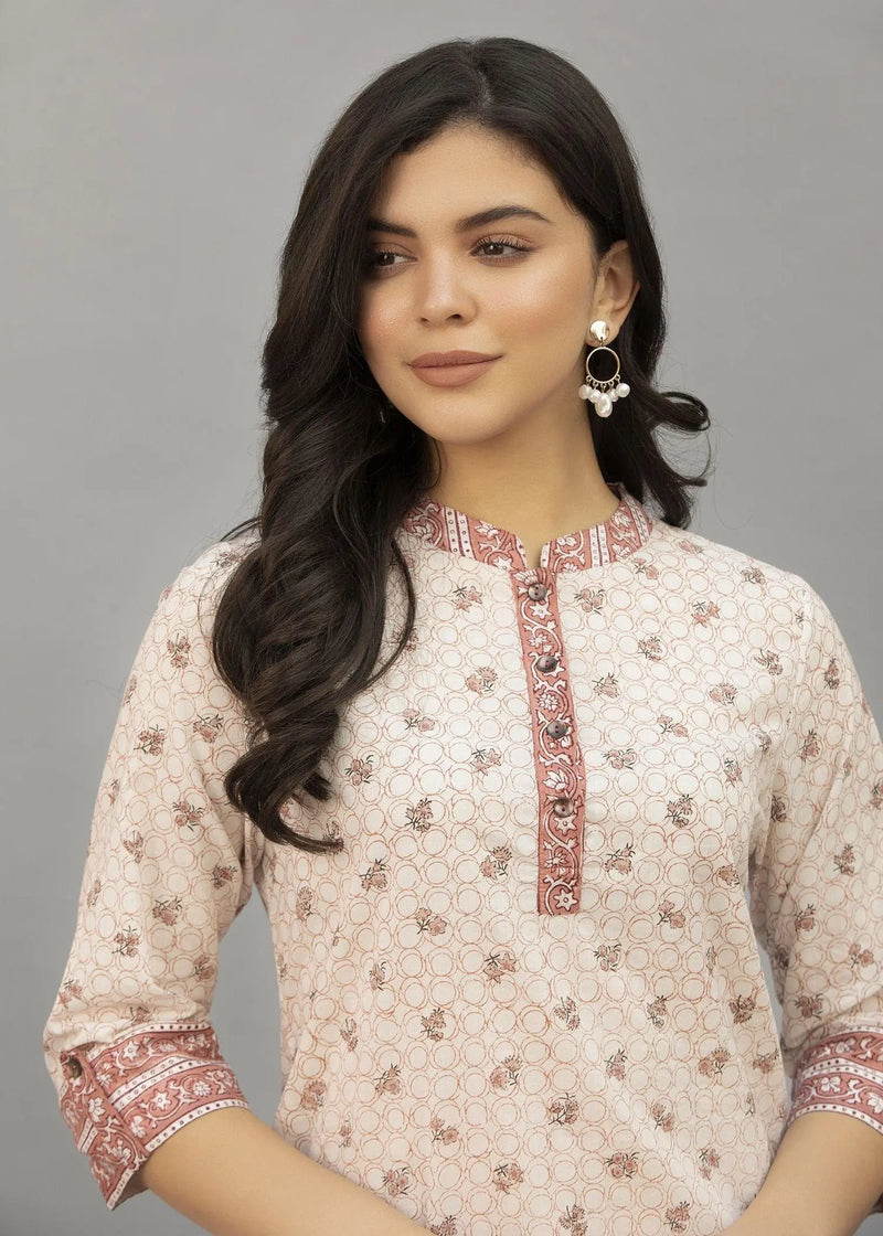 Aashna White and Pink Cotton Top